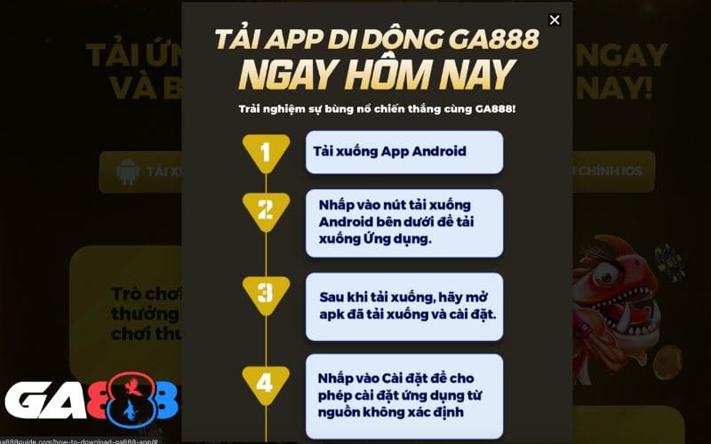 Các bước tải app GA888 cho hệ điều hành Android Các bước tải app GA888 cho hệ điều hành Android