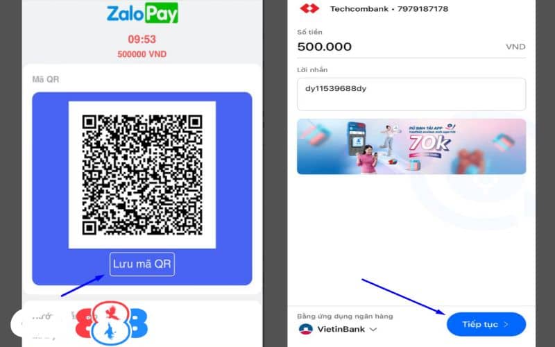 Lưu mã QR và quét mã trong ứng dụng Zalo để hoàn tất giao dịch Lưu mã QR và quét mã trong ứng dụng Zalo để hoàn tất giao dịch