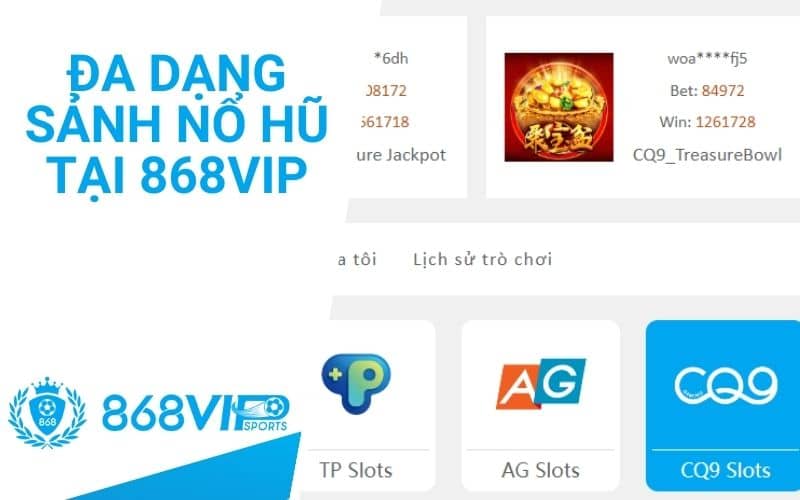 Nổ hũ tại 868VIP có nhiều sảnh cược với đa dạng trò chơi Nổ hũ tại 868VIP có nhiều sảnh cược với đa dạng trò chơi