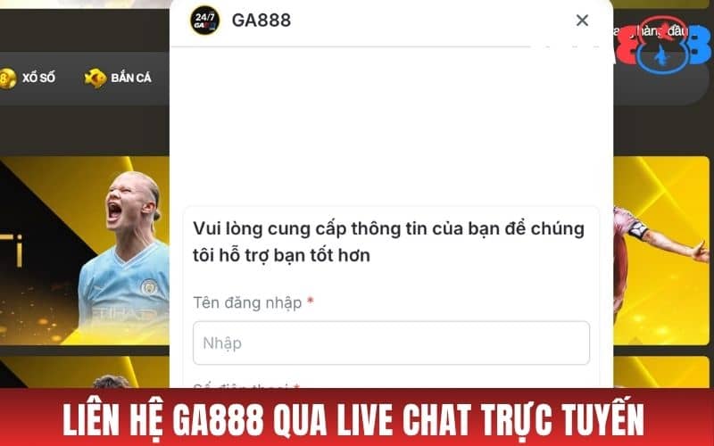 Kênh liên hệ qua live chat trực tuyến tại GA888 Kênh liên hệ qua live chat trực tuyến tại GA888